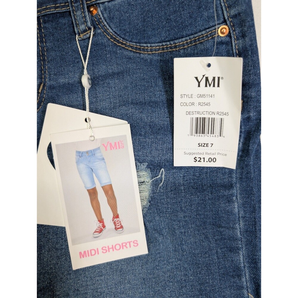 Girls R2545 Denim YMI Midi Shorts Size 7 NWT NEW
